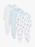 John Lewis ANYDAY Baby Cotton Giraffe Sleepsuit, Pack of 3