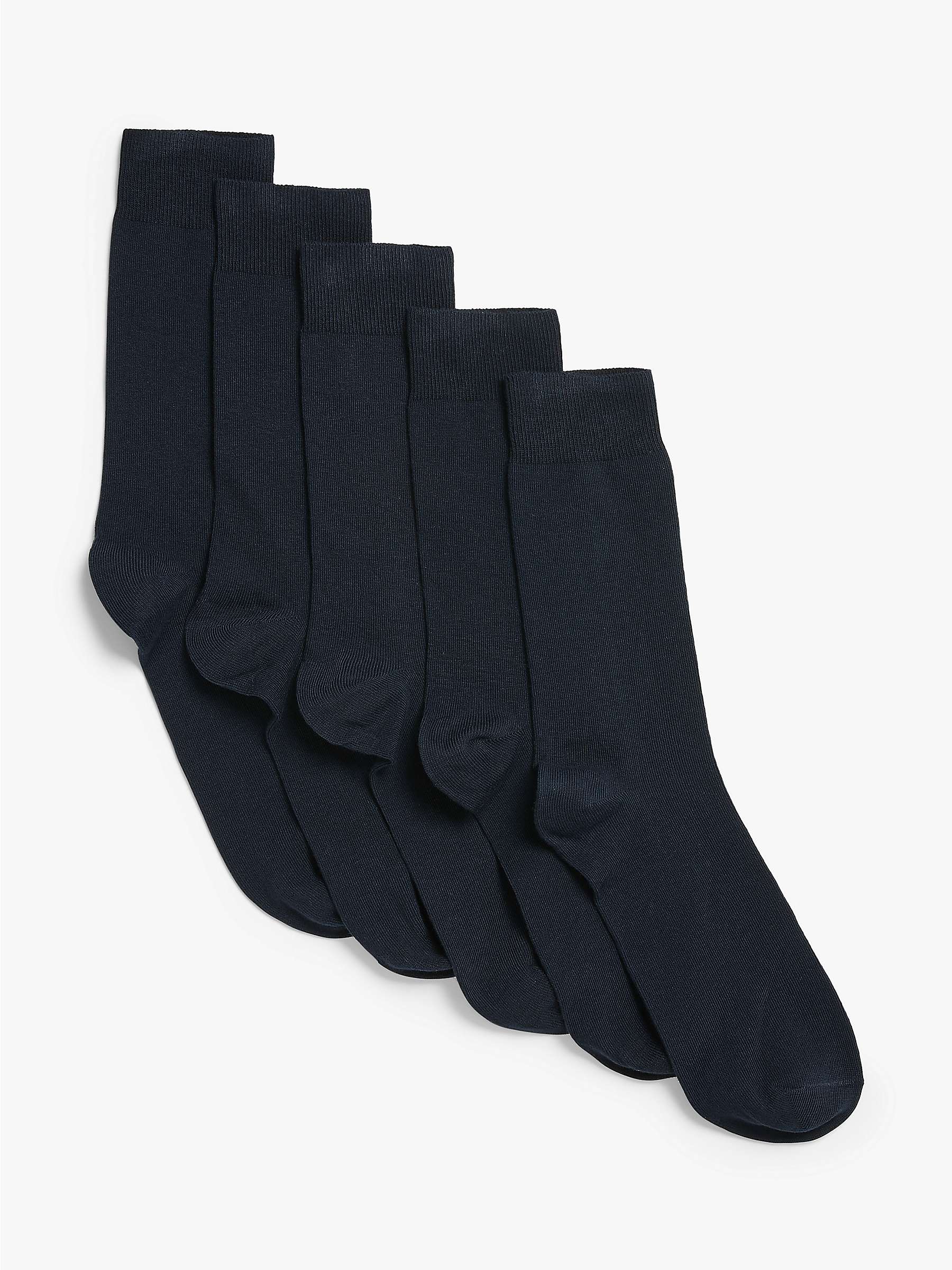 Buy John Lewis ANYDAY Cotton Rich Plain Men's Socks, Pack of 5 Online at johnlewis.com