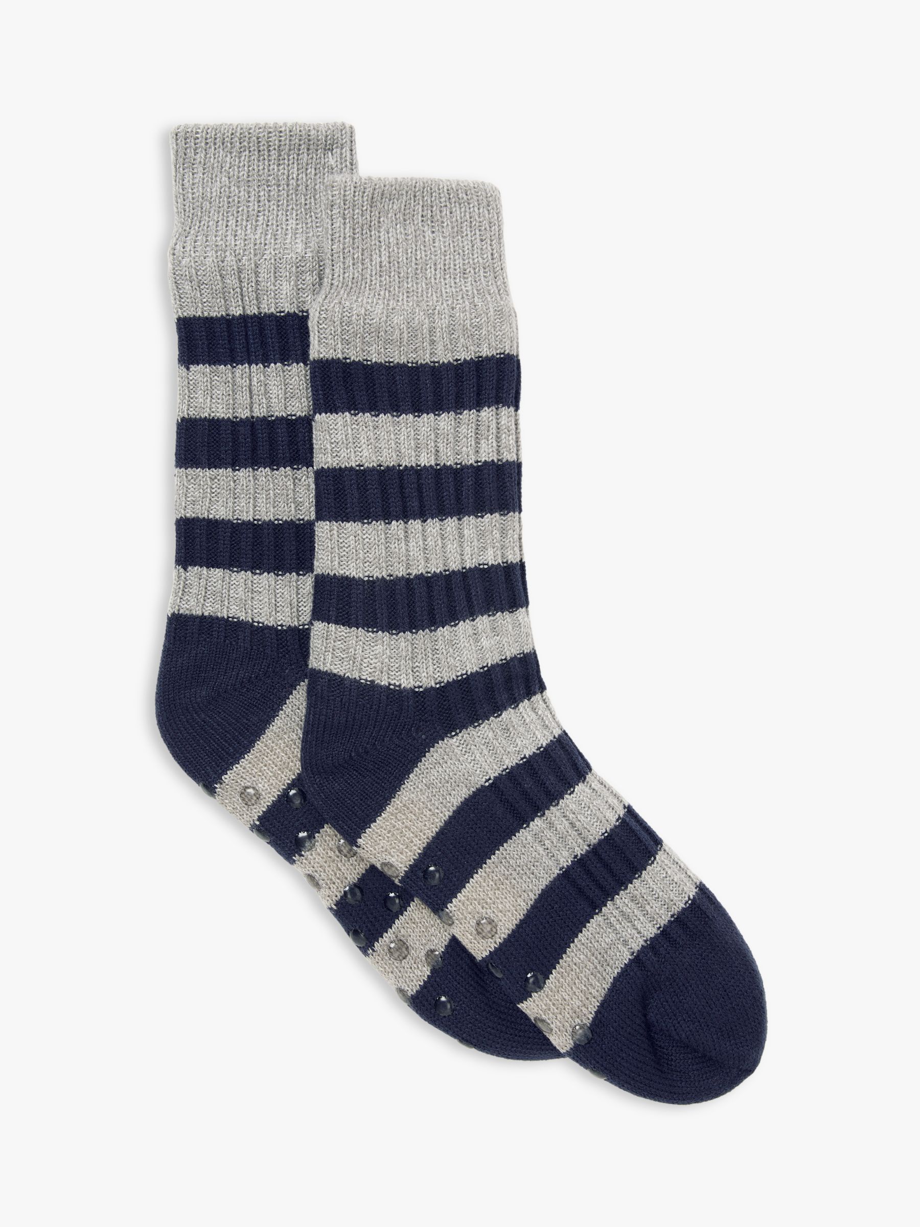 John Lewis Stripe Lounge Socks, Navy