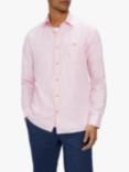 Ted Baker Sauss Regular Fit Cotton Linen Shirt, Pink Mid