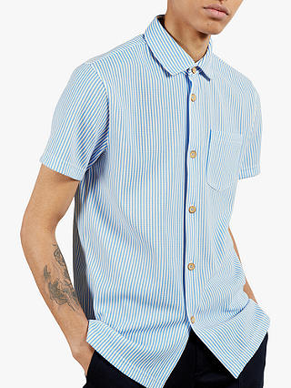Ted Baker Ramenn Regular Fit Stripe Shirt, Blue/White