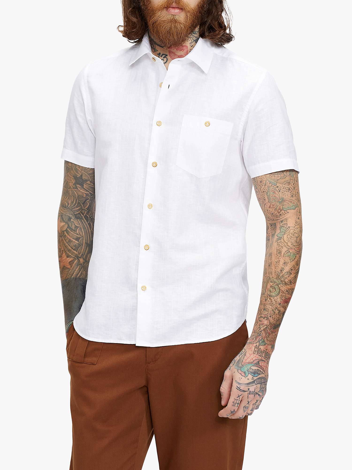 Buy Ted Baker Civiche Short Sleeve Linen Blend Shirt Online at johnlewis.com