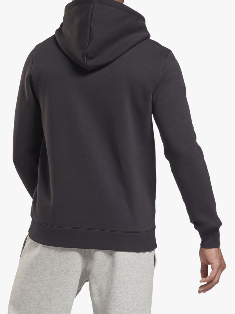 Reebok Identity Zip-Up Fleece Hoodie, Black at John Lewis & Partners