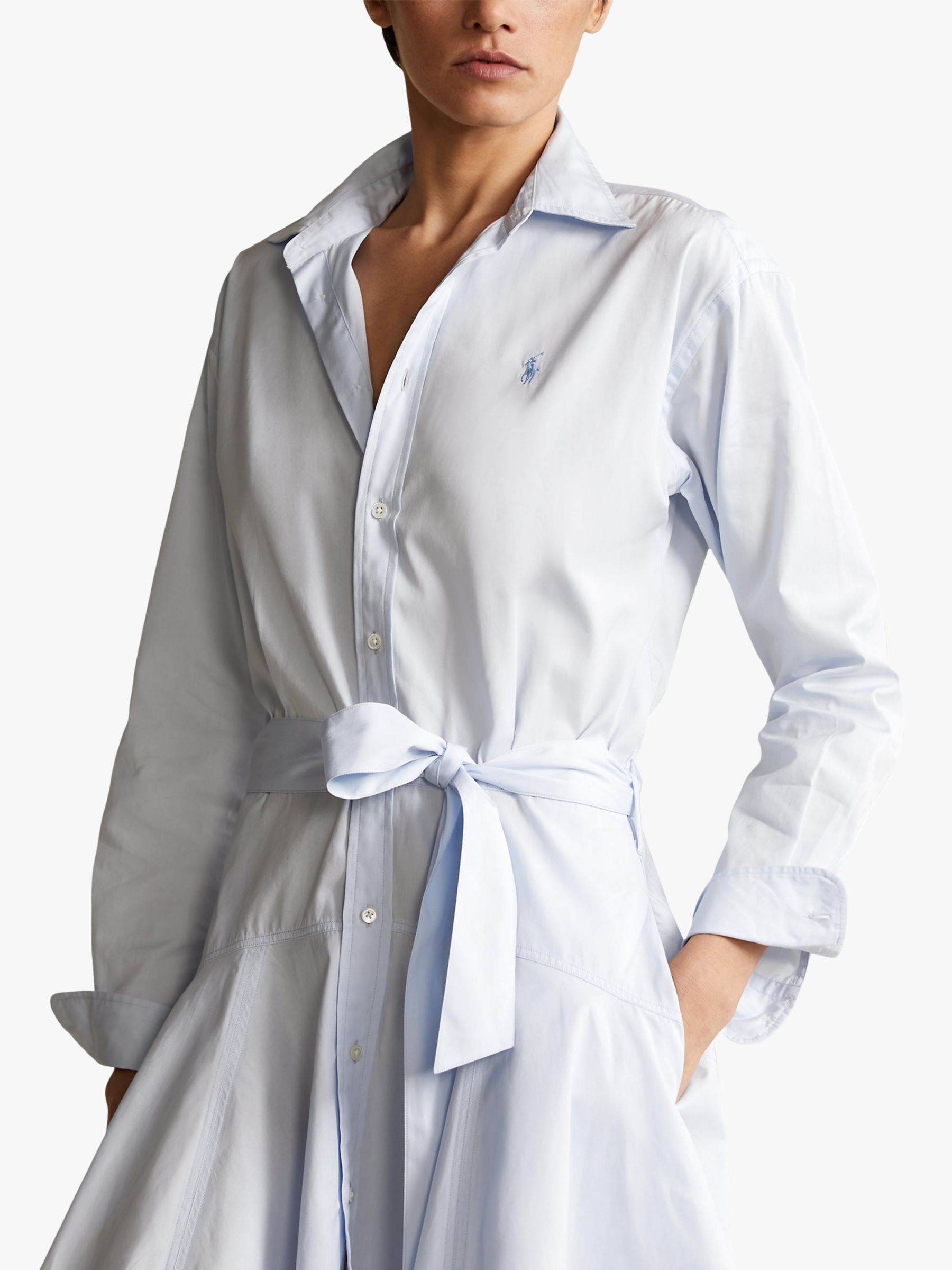 Polo Ralph Lauren Long Sleeve Casual Shirt Dress, Beryl Blue