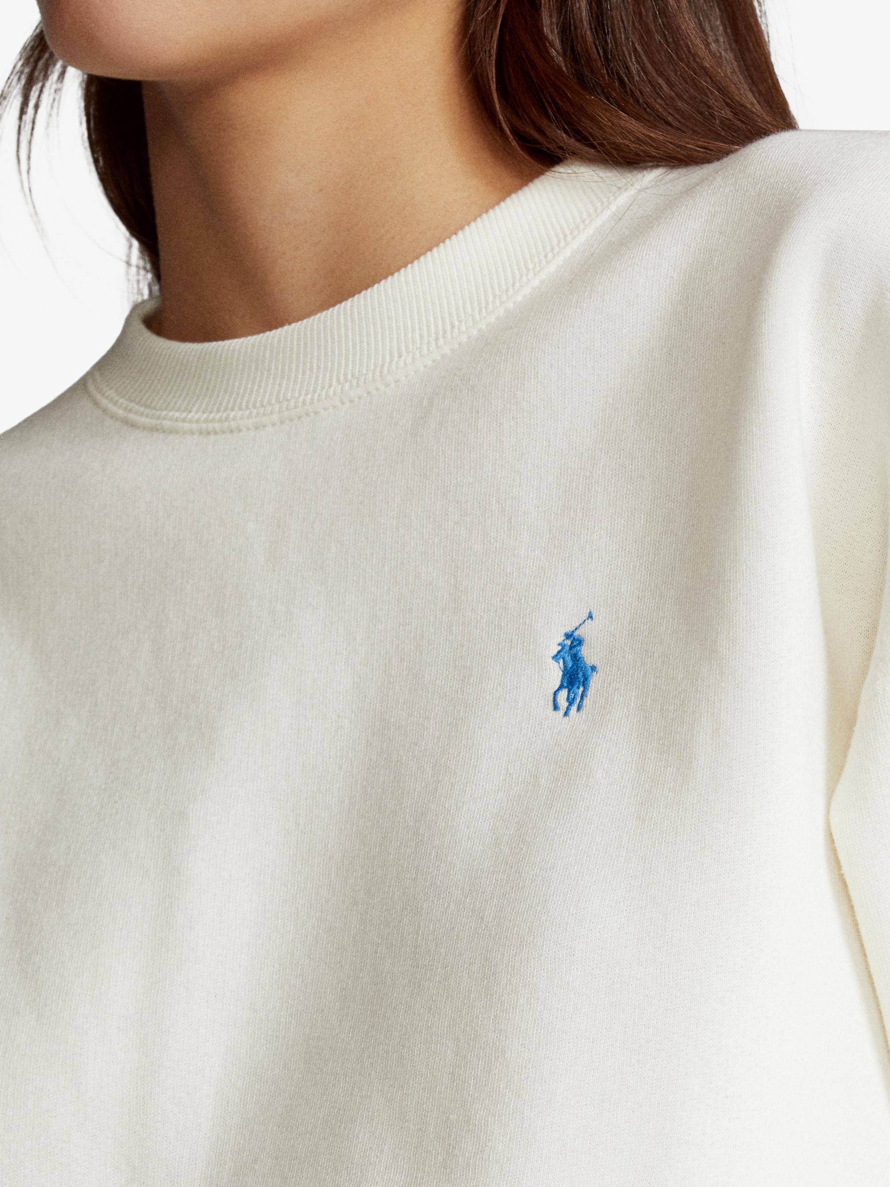 Polo Ralph Lauren Peace Love Polo Embroidered Back Sweatshirt, White