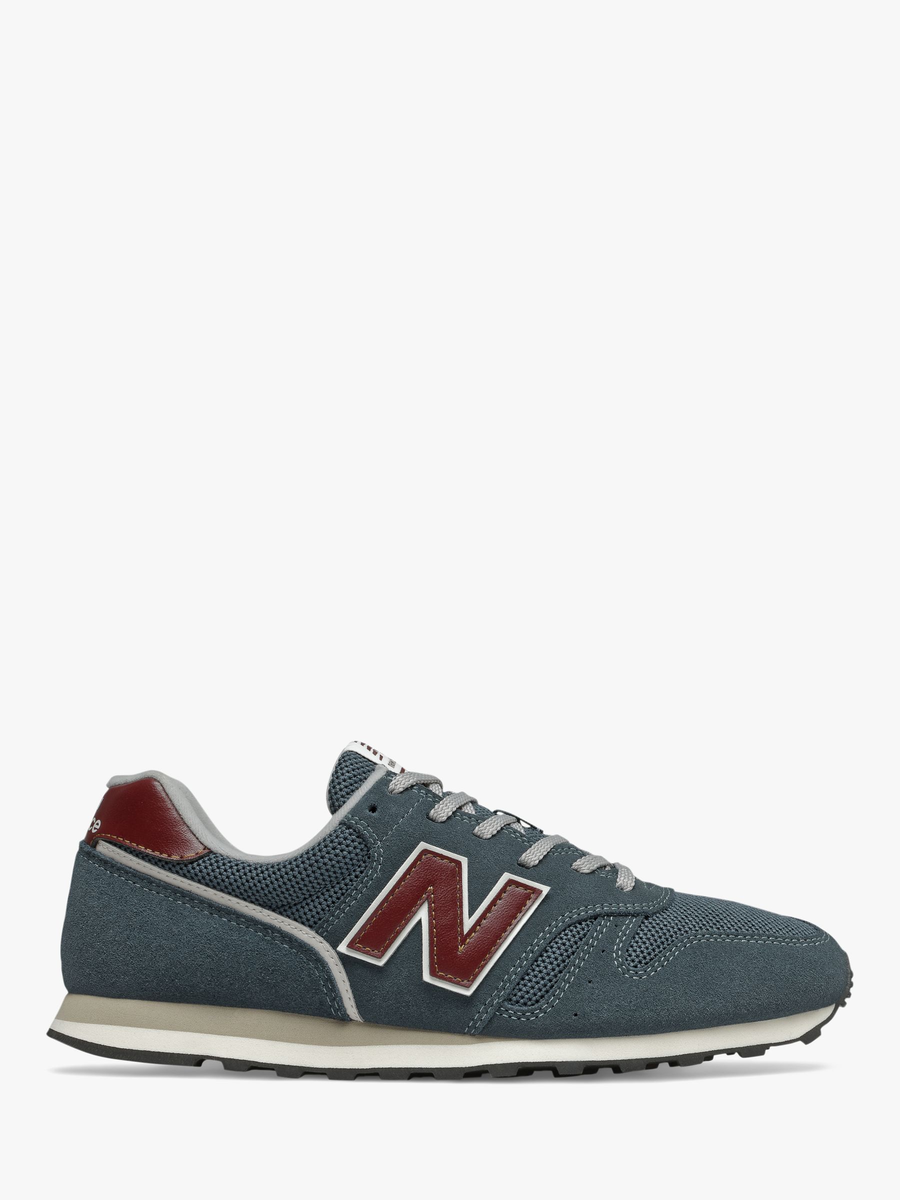 New Balance 373 V2 Trainers, Petrol/Burgundy at John Lewis & Partners