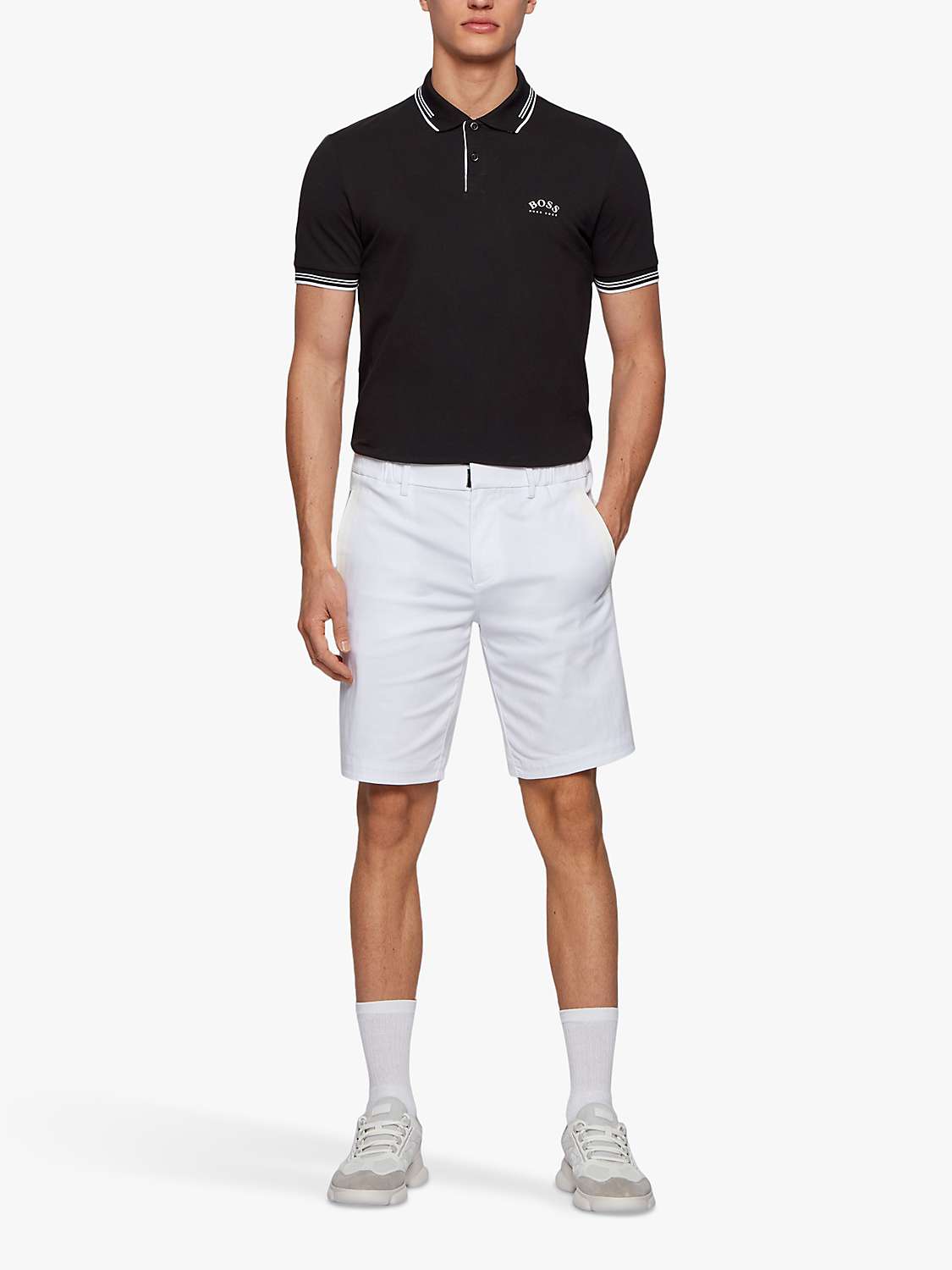 Buy BOSS Paul Curve Short Sleeve Polo Shirt, Charcoal Online at johnlewis.com