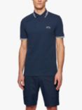 BOSS Paul Curve Short Sleeve Polo Shirt, Medium Blue