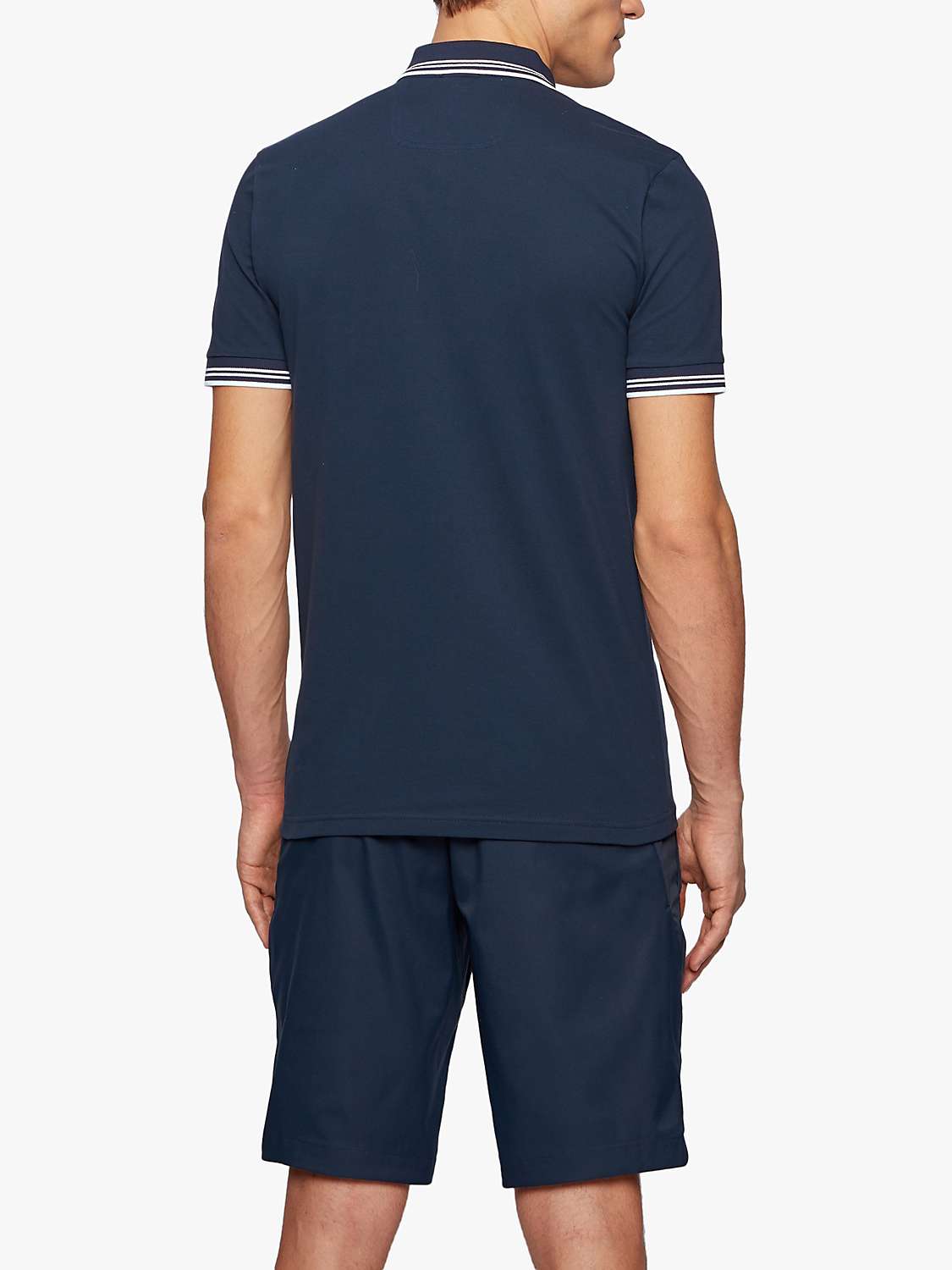 Buy BOSS Paul Curve Short Sleeve Polo Shirt, Medium Blue Online at johnlewis.com