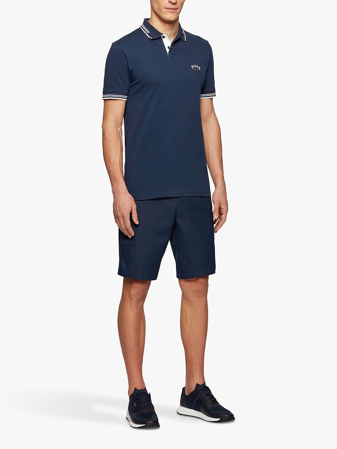 Buy BOSS Paul Curve Short Sleeve Polo Shirt, Medium Blue Online at johnlewis.com