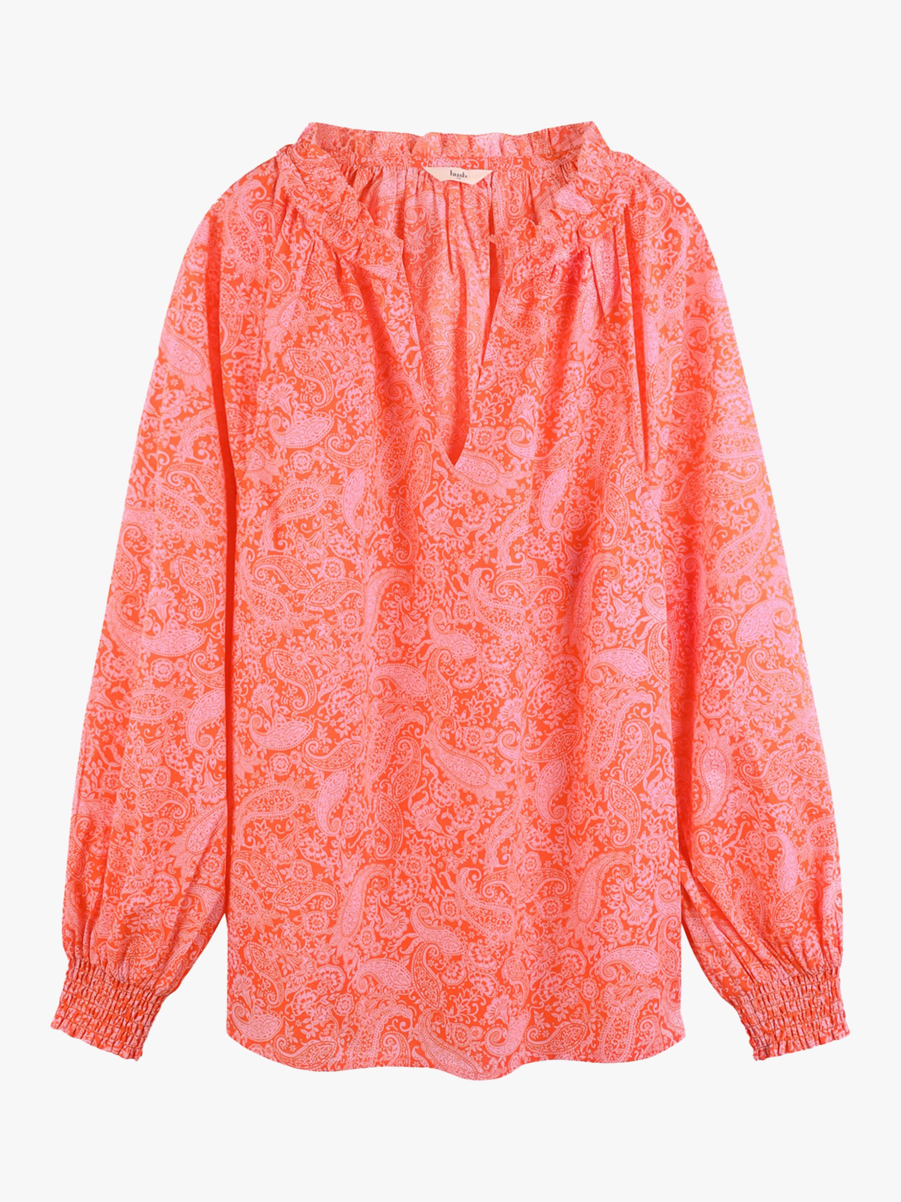 hush Georgina Paisley Print Blouse, Pink/Orange at John Lewis & Partners