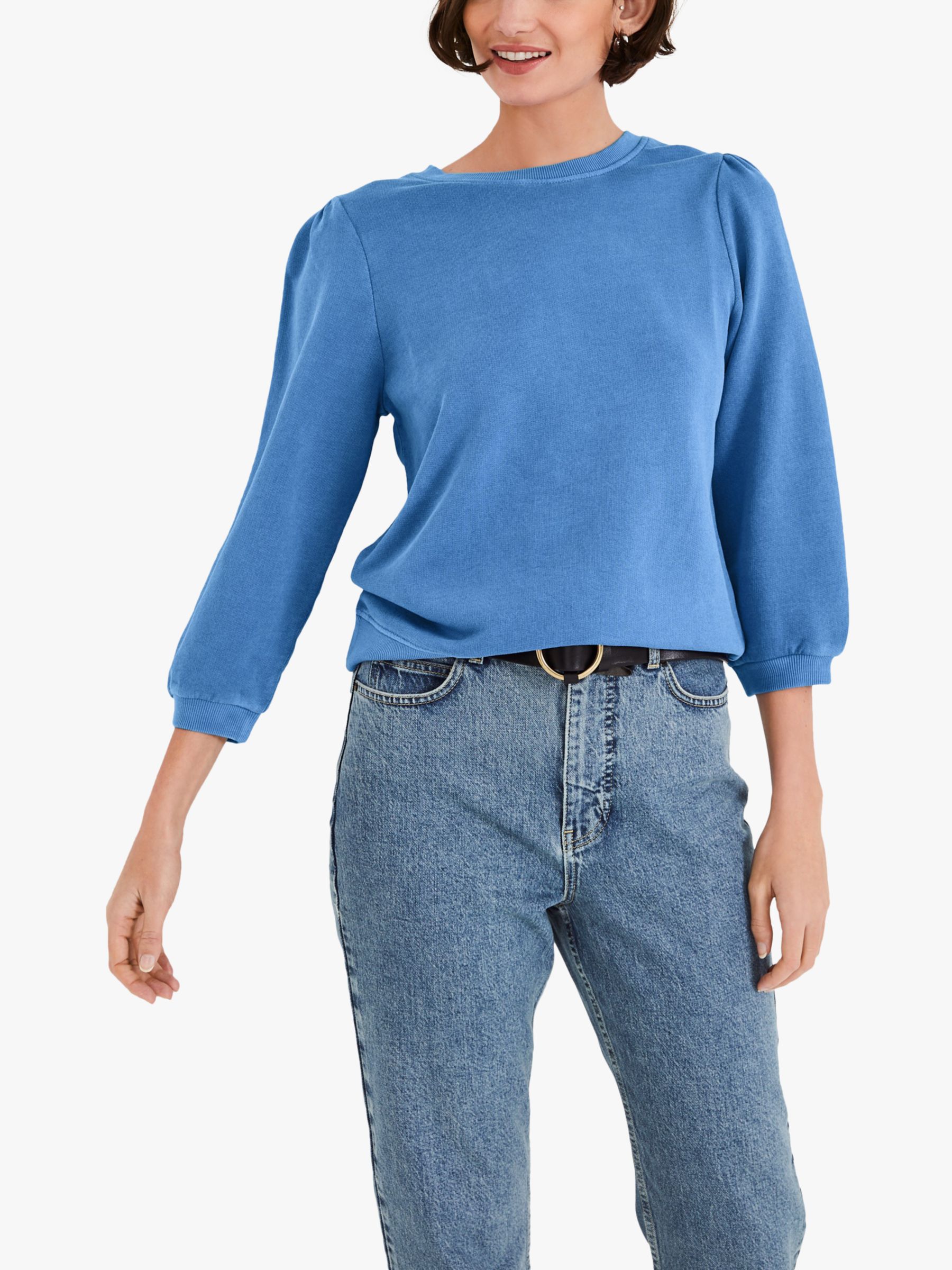 HUSH Tiffany Cotton Sweatshirt, Washed Blue