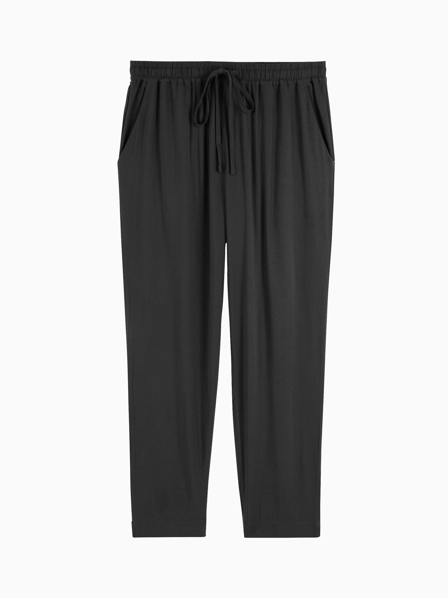 hush Cropped Easy Trousers, Black at John Lewis & Partners