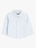 John Lewis Heirloom Collection Baby Oxford Stripe Shirt, White/Blue