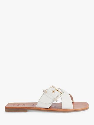 Ted Baker Joseei Leather Buckle Detail Flat Sandals