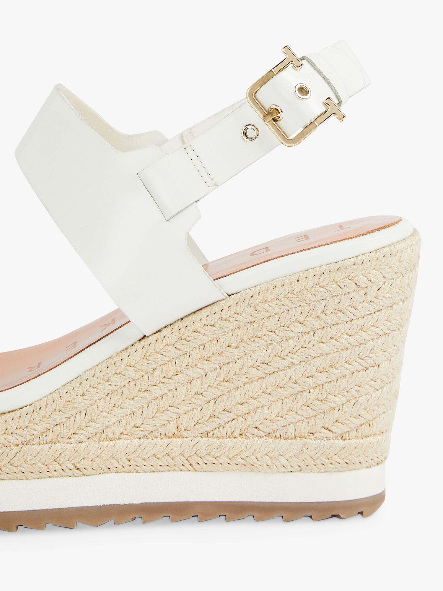 Ted Baker Archei Leather Wedge Heel Sandals, White at John Lewis & Partners