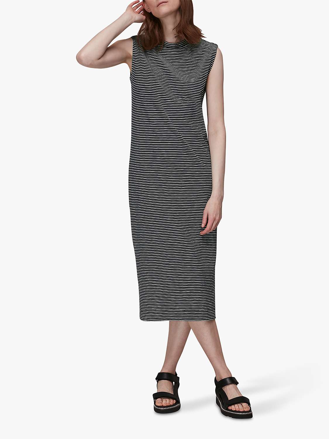 Buy Whistles Relaxed Minimal Stripe Maxi Dress, Blue/Multi Online at johnlewis.com