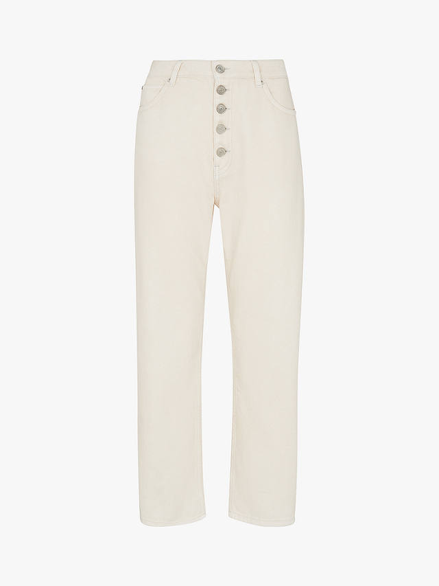 Whistles Hollie Button Front Jeans, Ivory