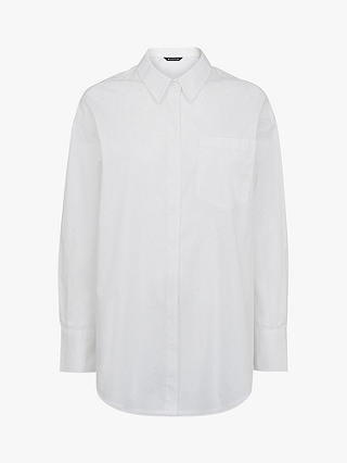 Whistles Oversized Cotton Shirt, White