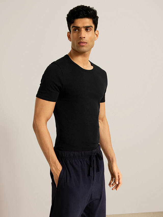 John Lewis Jersey Organic Cotton Short Sleeve Vests, Pack of 2, Black