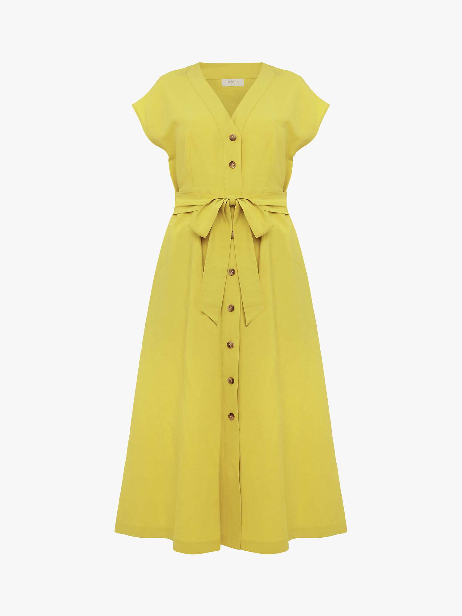 Buy Hobbs Nima Rory Midi Dress, Chartreuse Online at johnlewis.com