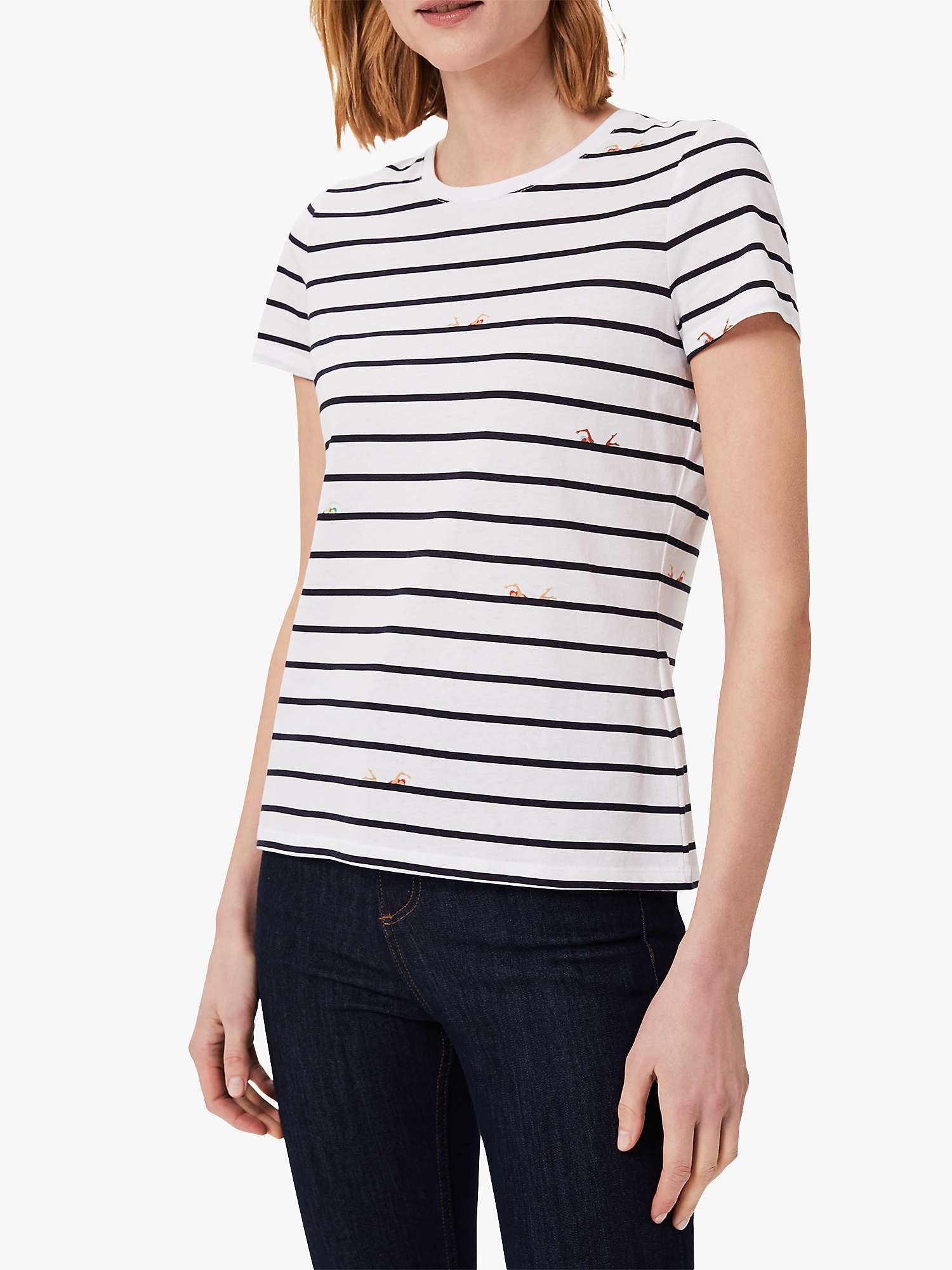 Buy Hobbs Pixie Stripe T-Shirt, White/Multi Online at johnlewis.com