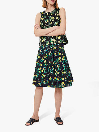 Hobbs Melina Floral Knee Length Skirt, Navy/Multi