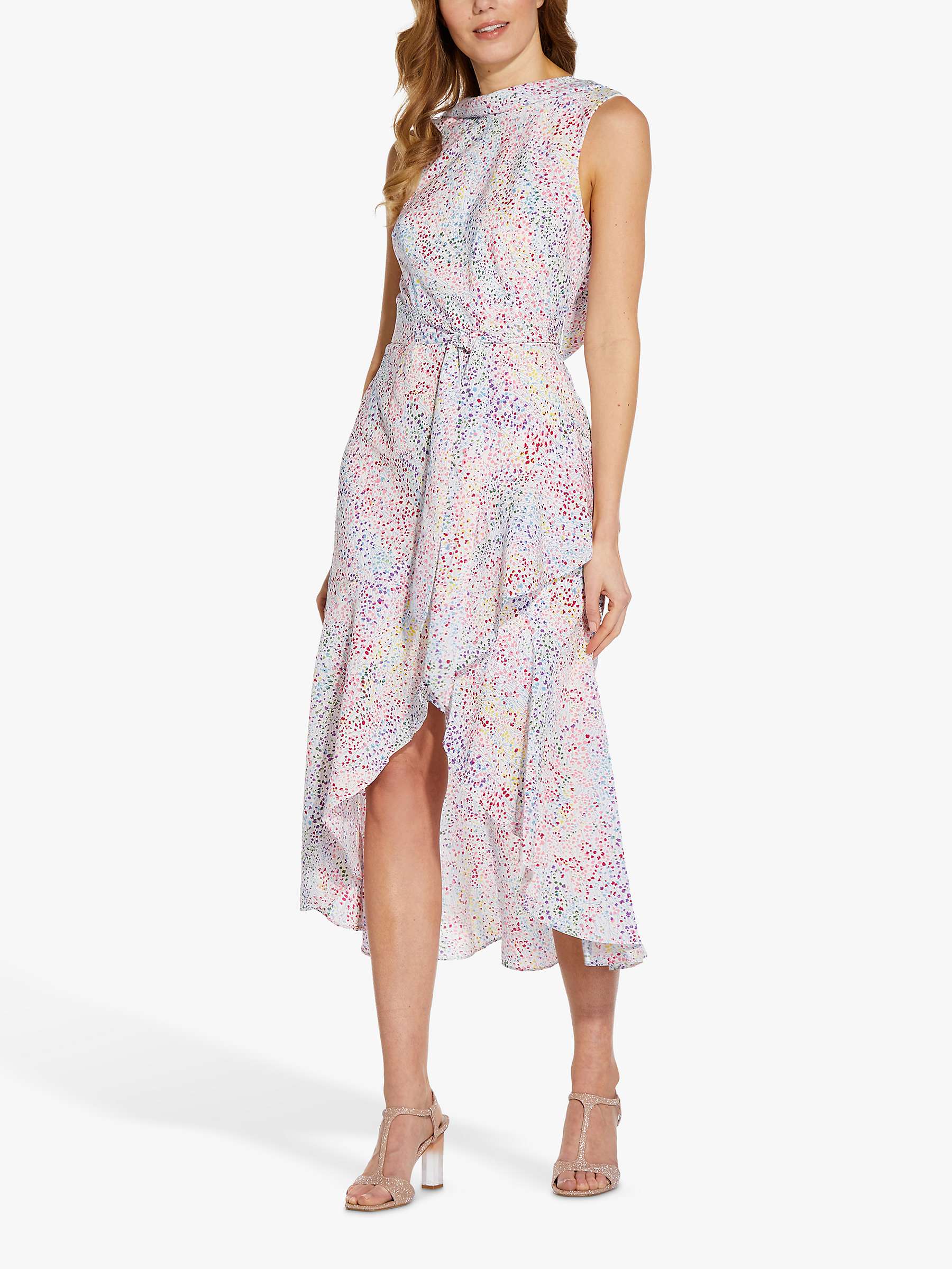 Buy Adrianna Papell Polka Dot Print Bias Cut Dress, Pink/Multi Online at johnlewis.com
