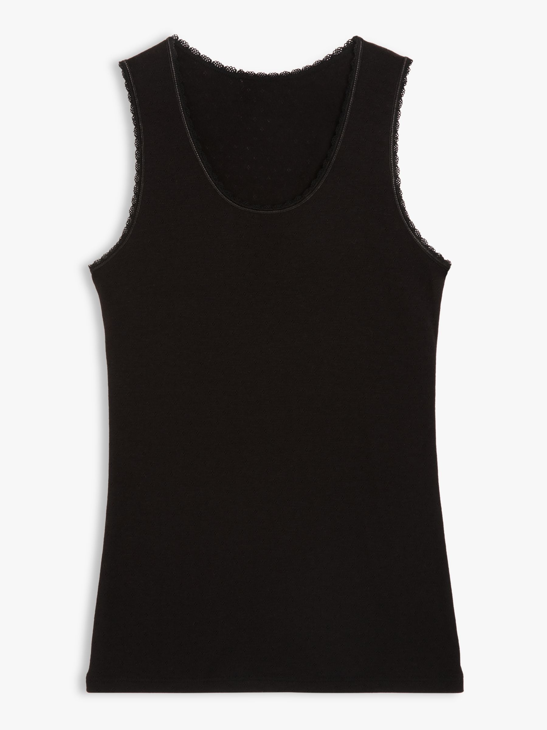 John Lewis Ribbed Long Sleeve Silk Thermal Vest, Black at John Lewis &  Partners