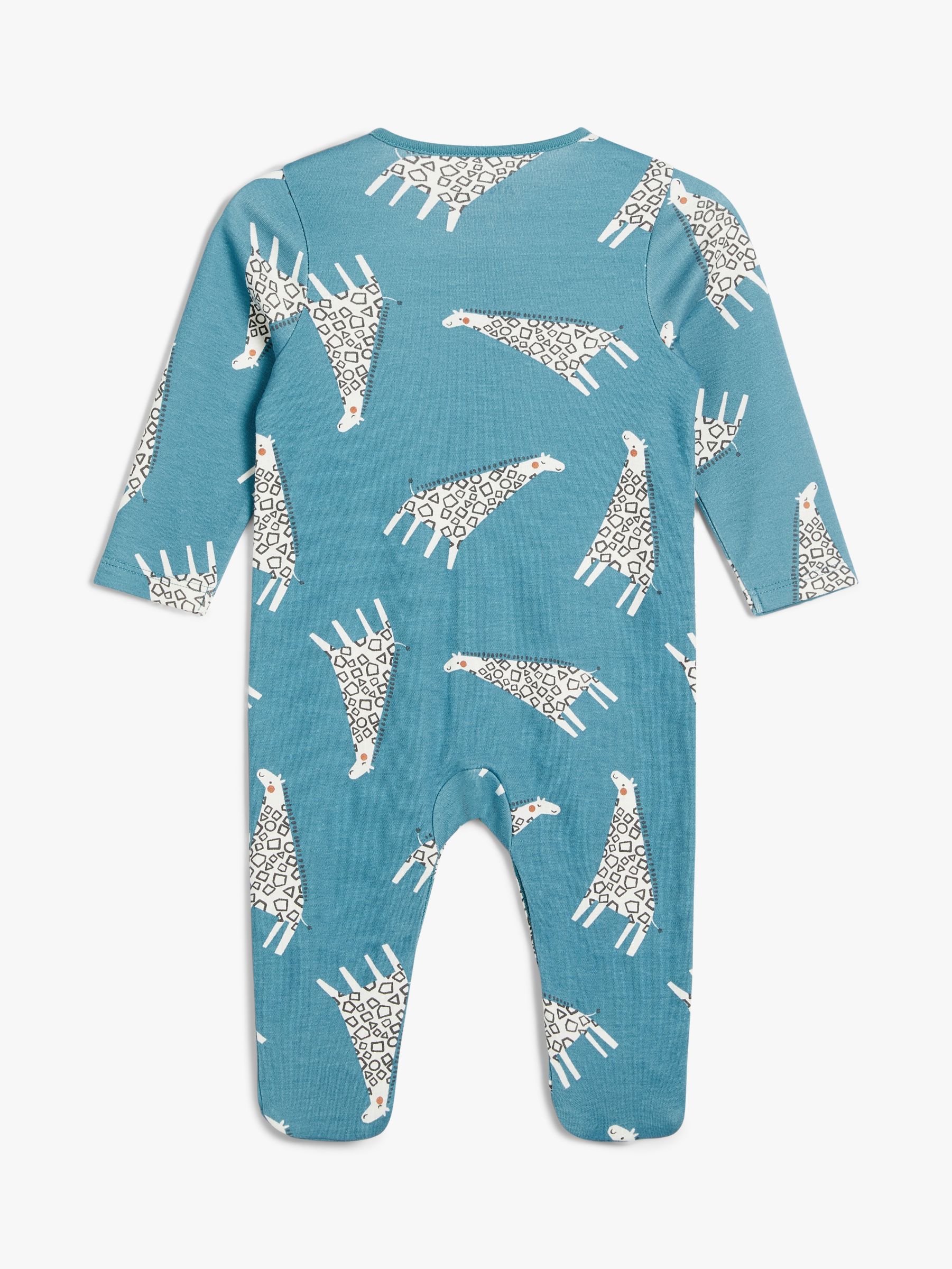 ANYDAY John Lewis & Partners Baby Giraffe Sleepsuit, Blue