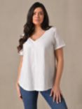 Live Unlimited Curve V-Neck Short Sleeve T-Shirt, White