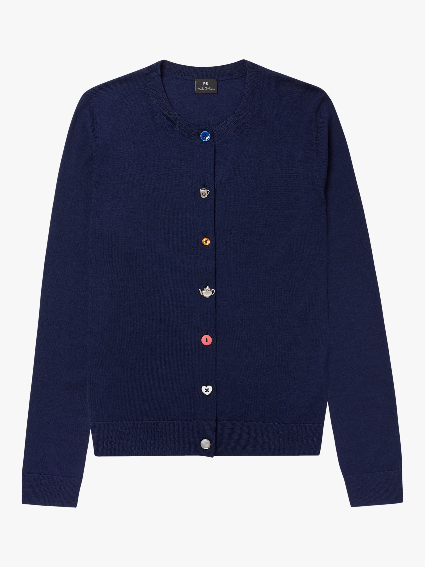 PS Paul Smith Multi Button Wool Cardigan, Navy
