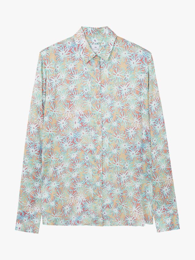 PS Paul Smith Floral Print Shirt, Mint, 8