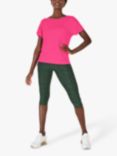 hush Active Open Back Tee, Bright Pink