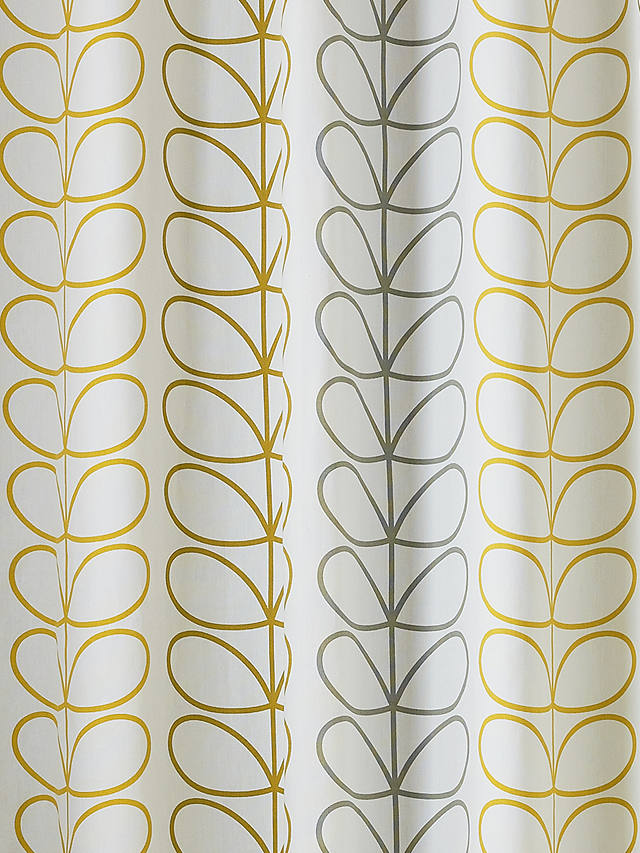 Orla Kiely Trio Stem Pair Lined Eyelet Curtains, Ochre, W117 x Drop 183cm