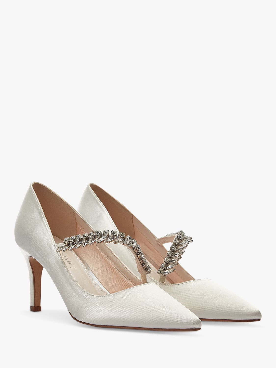 Rainbow Club Crystal Satin Court Shoes Ivory At John Lewis And Partners