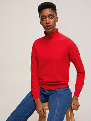 See By Chloé Plain Ruffle Neck Jumper, Red