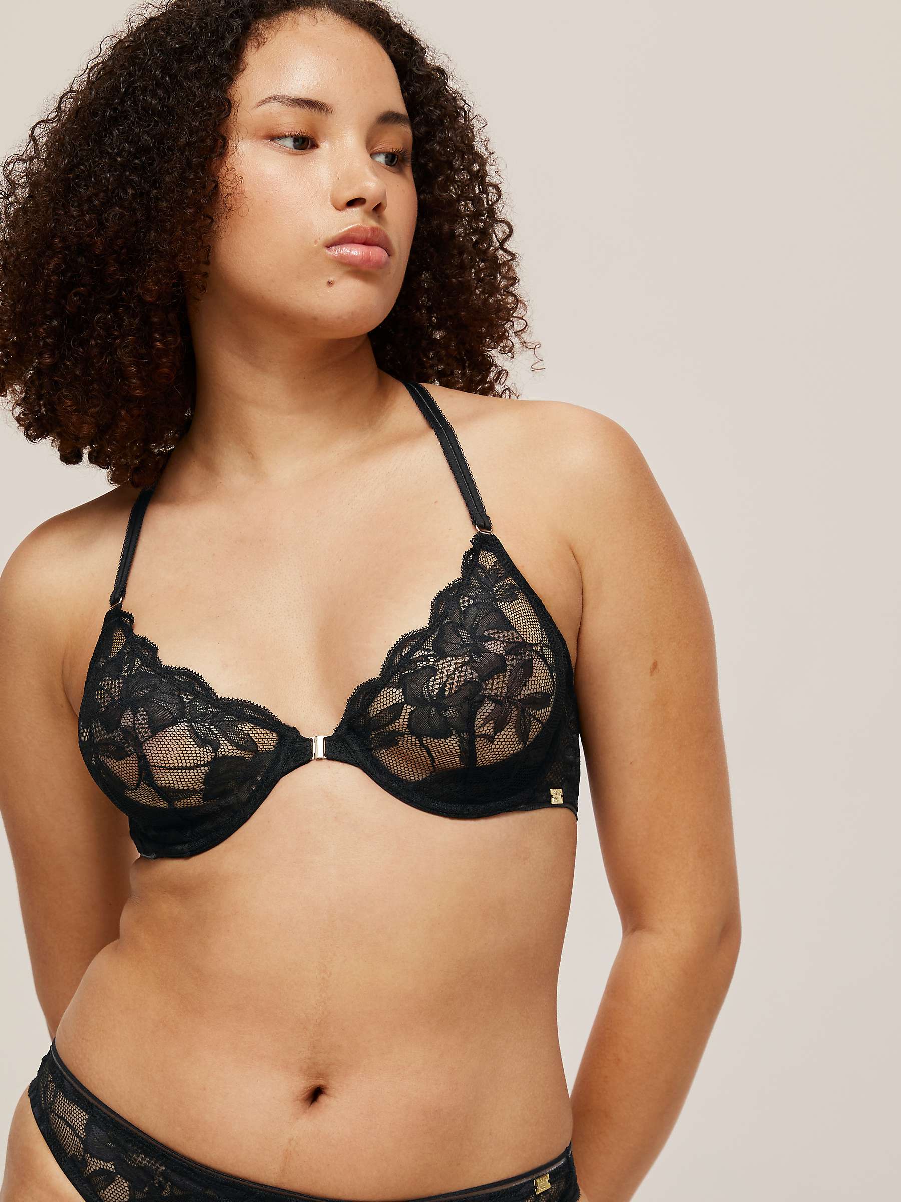 Buy AND/OR Wren Non Padded T-Back Bra, Black, B-DD Cup Sizes Online at johnlewis.com