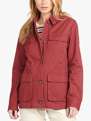 Barbour Saltwater Overshirt Jacket, Red Ruby