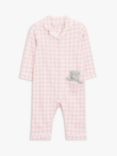 John Lewis & Partners Baby Gingham Check Pyjama Romper & Teddy Bear Set