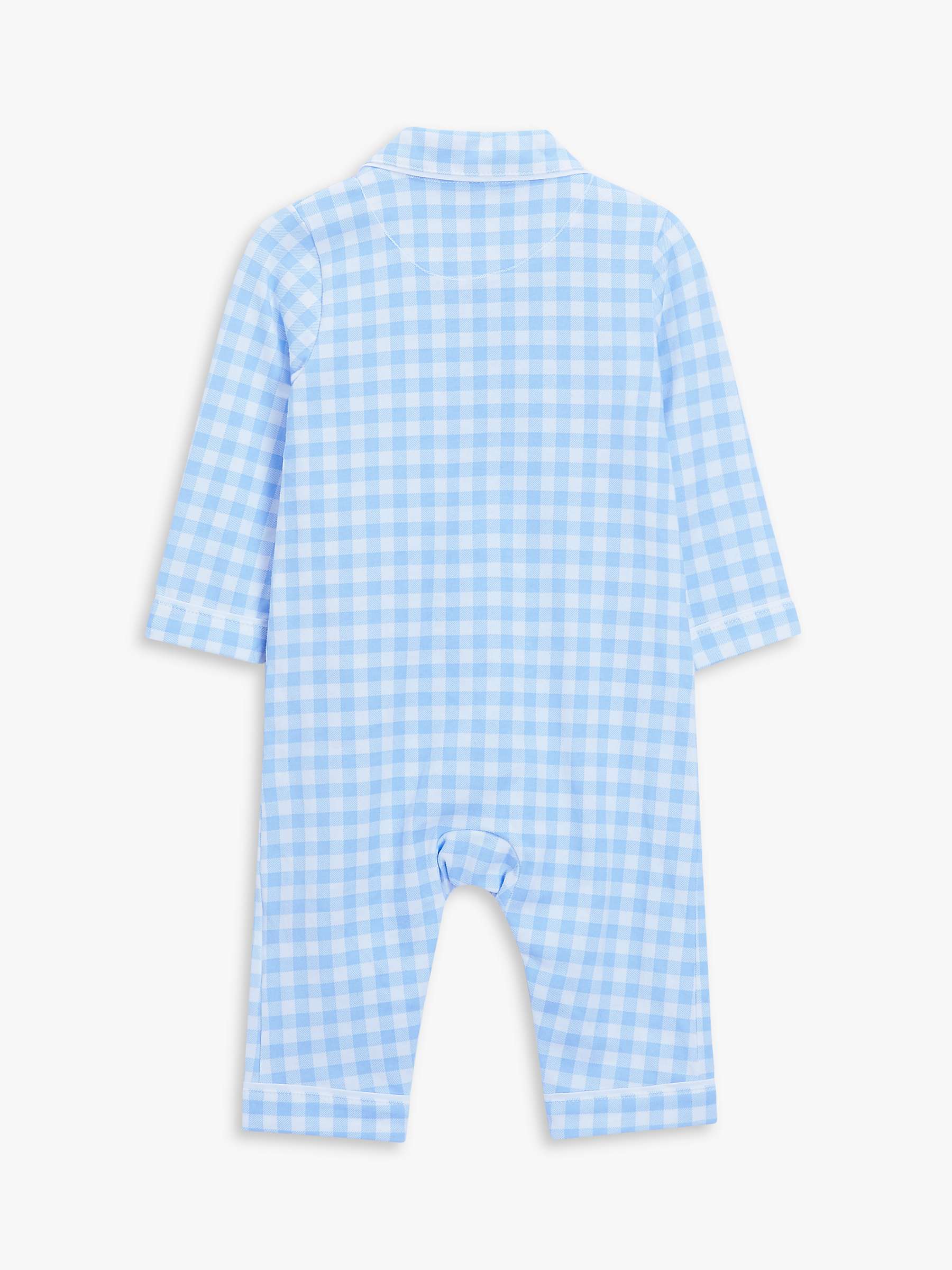 Buy John Lewis Baby Gingham Check Pyjama Romper & Teddy Bear Set Online at johnlewis.com