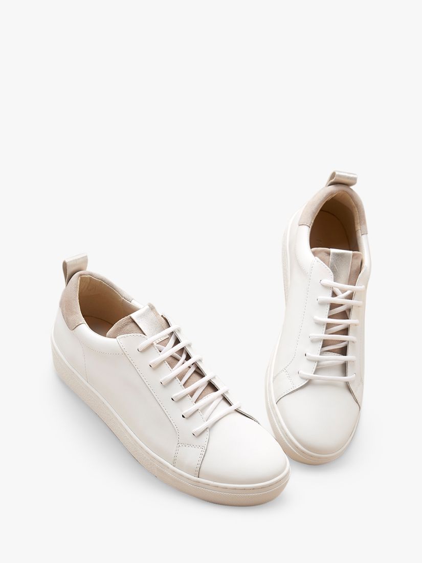 Mint Velvet Allie Leather Lace Up Trainers, White