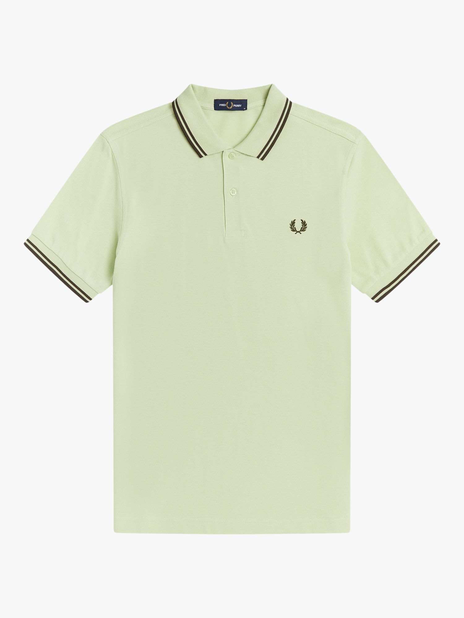 Fred Perry Twin Tipped Polo Shirt, Green at John Lewis & Partners