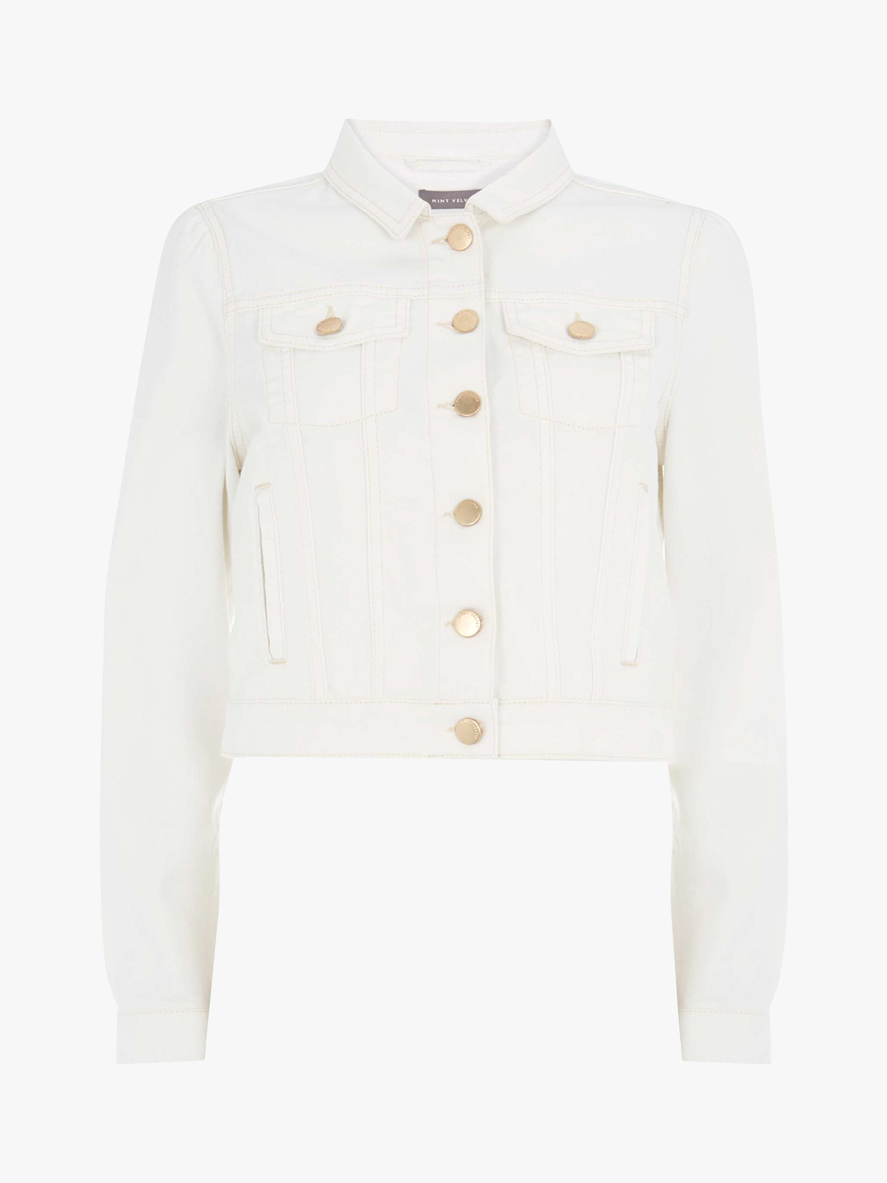 Mint Velvet Denim Jacket, White