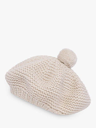 French Connection Neve Stitch Oversized Beret, Classic Cream