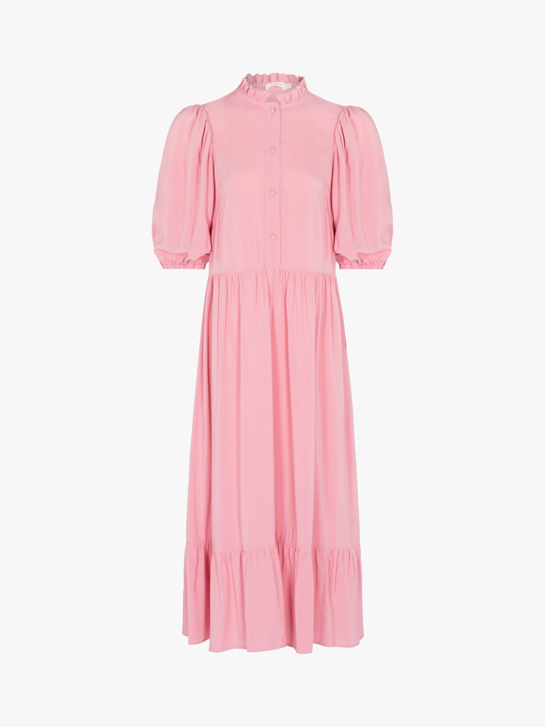 Finery Kyra Tiered Midi Dress, Pink