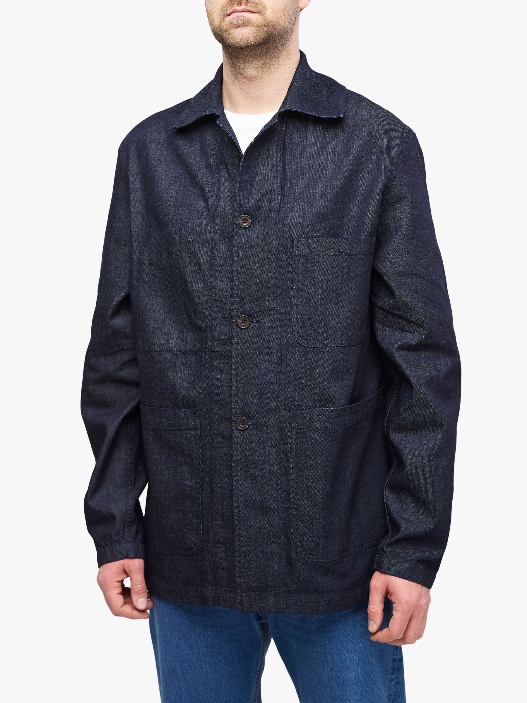 Community Clothing Cotton Twill Chore Jacket, Dark Denim at John Lewis ...