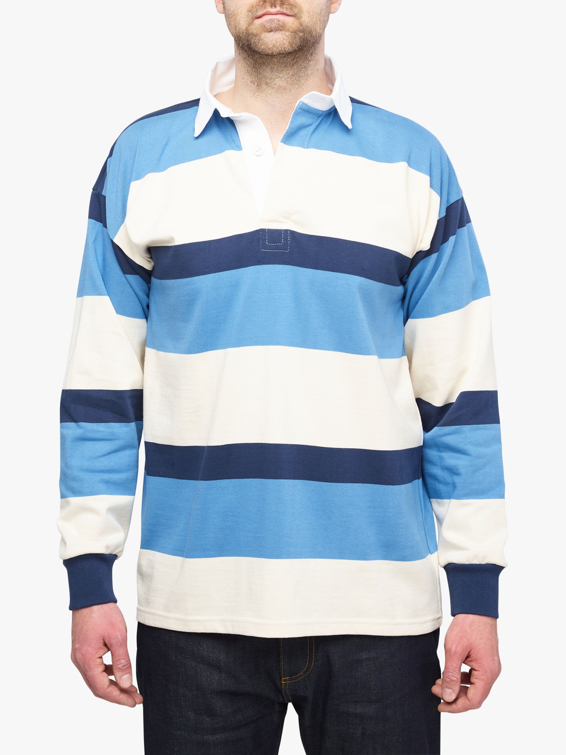 Community Clothing Stripe Rugby Shirt, Red And Blue Striped Rugby Shirt