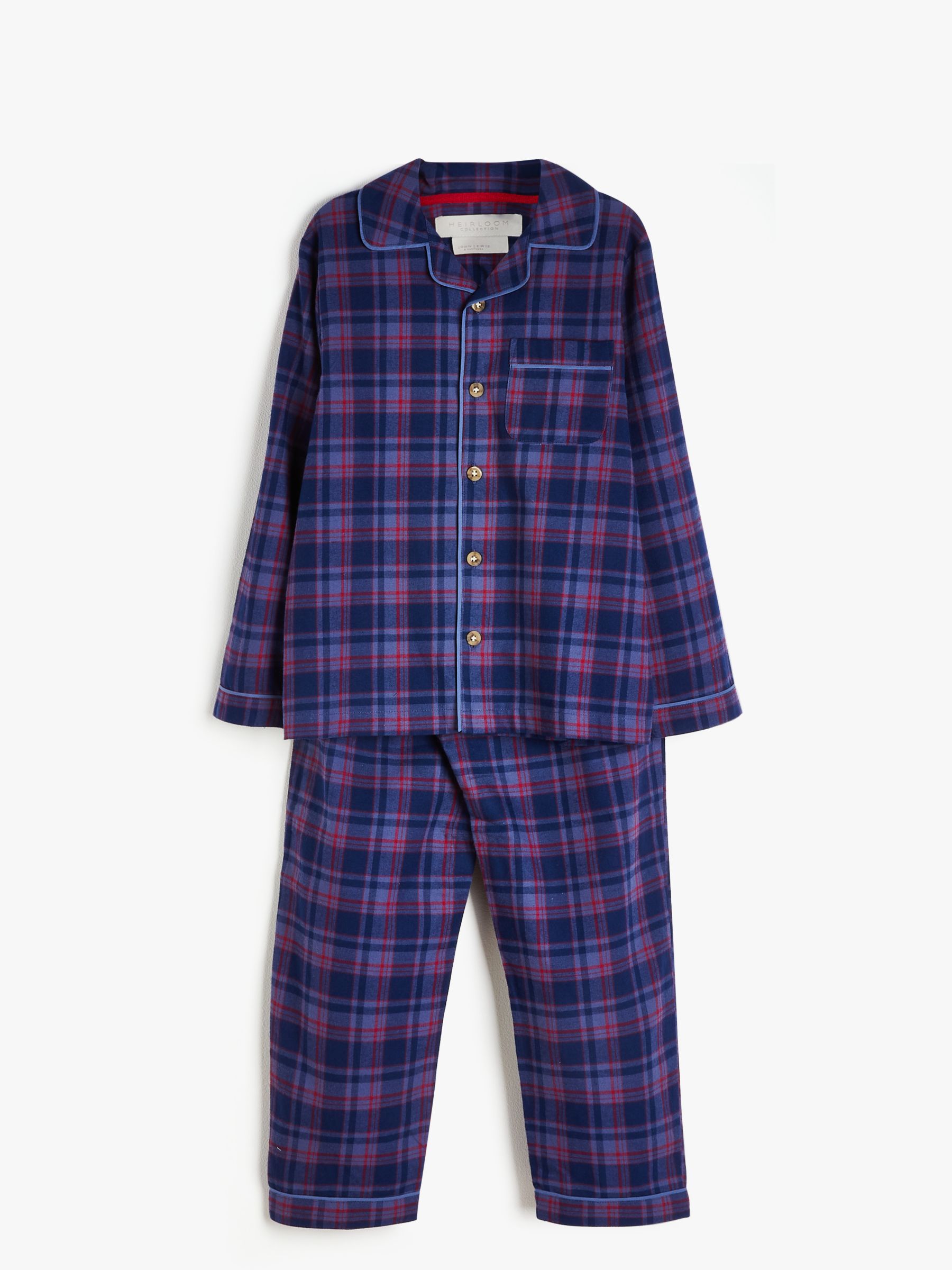 John Lewis & Partners Heirloom Collection Kids' Small Check Pyjamas ...