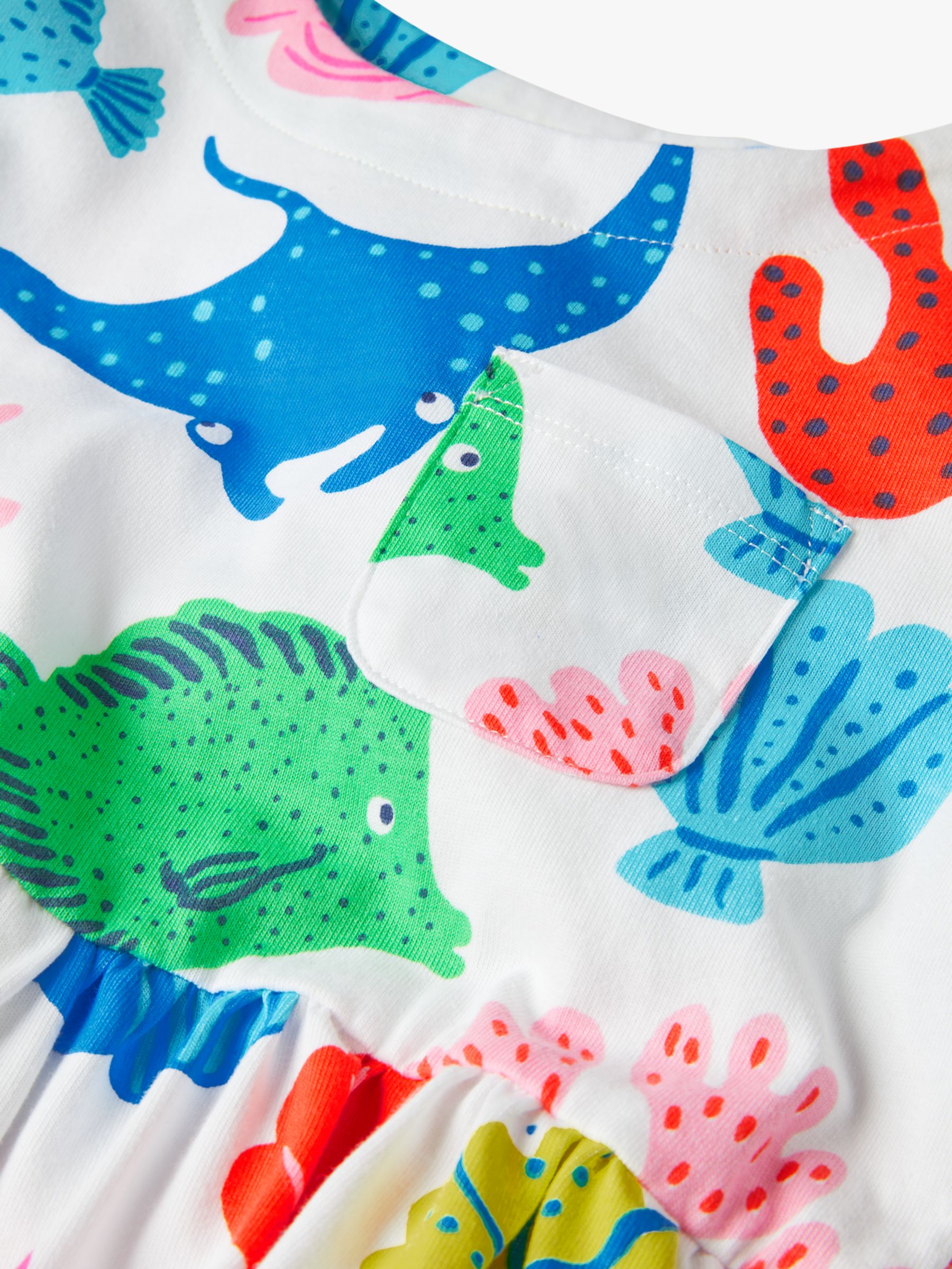 Mini Boden Kids' Fun Fish Friends Jersey Dress, Multi
